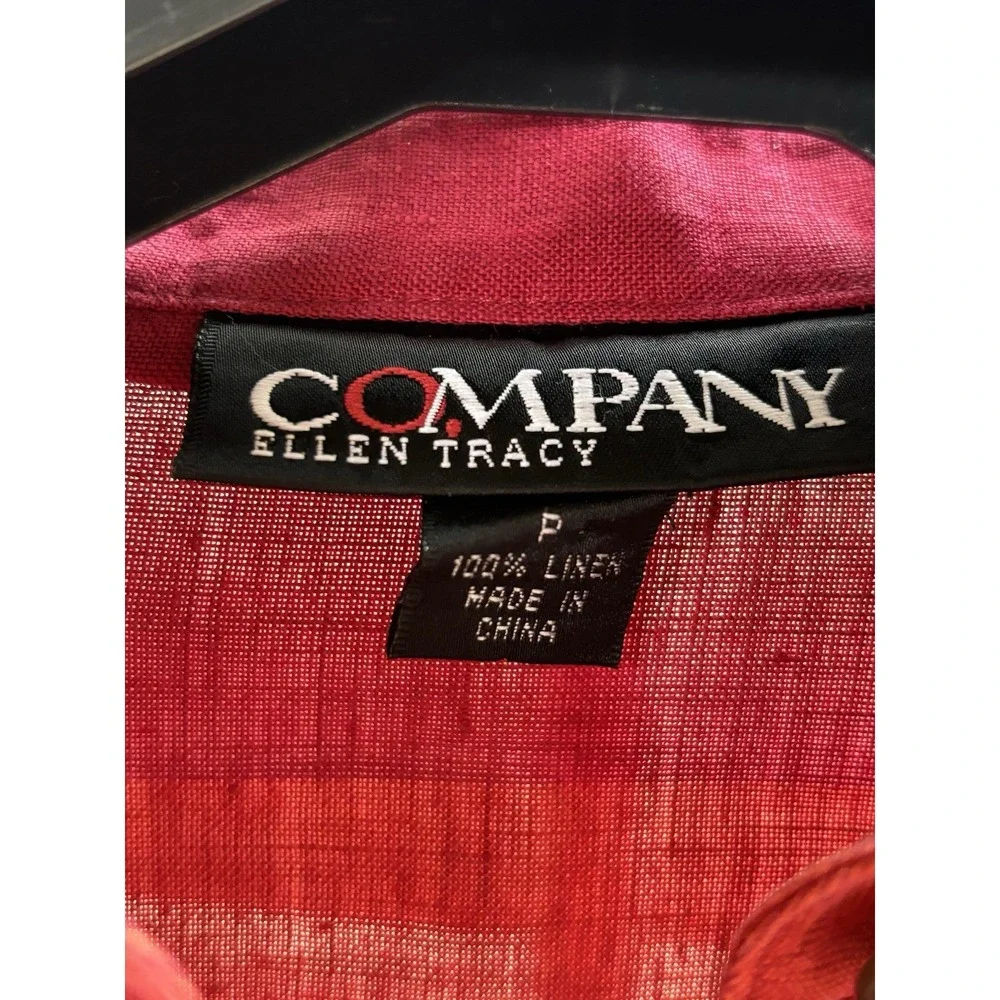 Company Ellen‎ Tracy 8 P 100% Linen Button Up  Plaid Harvest Fall Long Sleeve